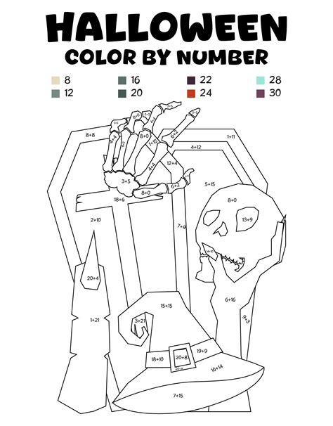 Halloween Addition Color By Number - 25 Free PDF Printables | Printablee