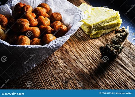 Churros Balls Spanish Donuts from Medical Cannabis Butter, Sugar, Flour ...
