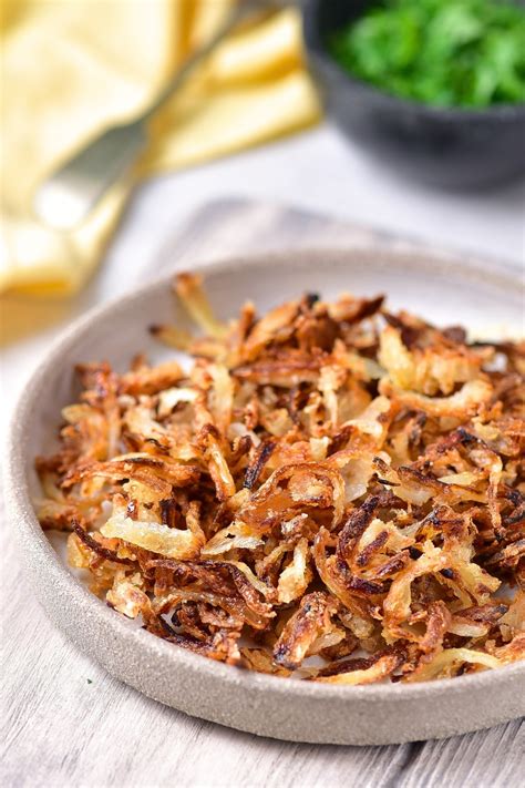 Crispy Gluten-Free Fried Onions (Vegan) - Dish by Dish