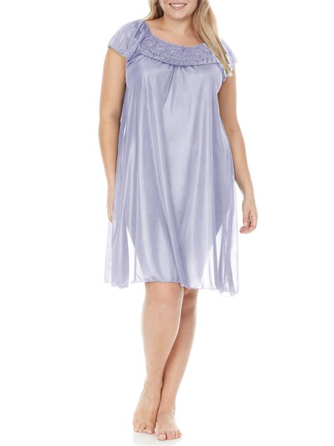 EZI Women's Satin Silk Nightgown - Breathable, Knee-Length, Comfortable ...