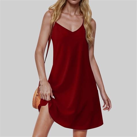 Clearance Horkkom Summer Dresses for Women 2025 Casual Spaghetti Strap ...
