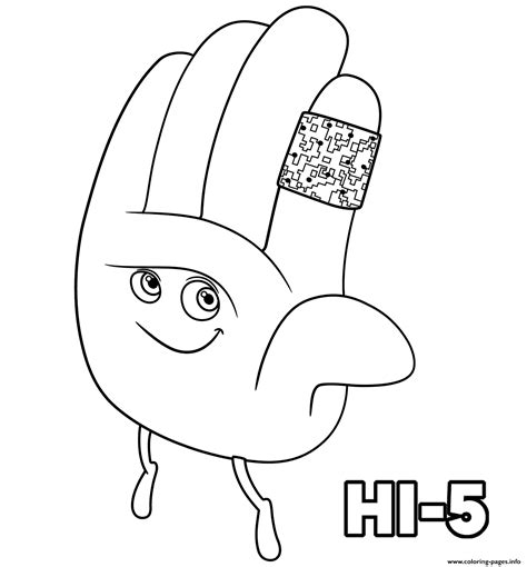 Hi Five The Emoji Movie Coloring page Printable