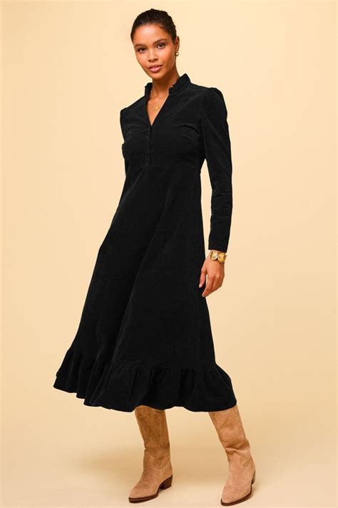 Aspiga Ladies Sustainable Percy Midi Corduroy Winter Wedding Guest ...