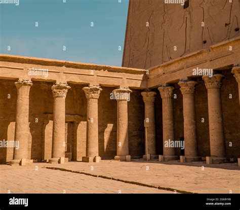 The hieroglyphics temple of horus in edfu hi-res stock photography and ...