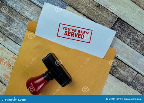 Concept of Red Handle Rubber Stamper and You Ve Been Served Text ...