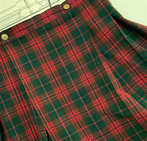Christmas Plaid Skirt-kilt-wrap/red+green Scottish Tartan/pleated ...