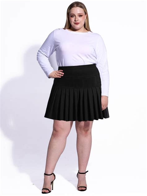Plus Size Pleated Mini Skirt-Black丨Moon Wood | Pleated mini skirt, Mini ...