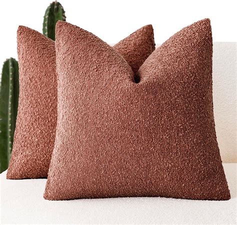 Amazon.com: Foindtower Pack of 2 Textured Boucle Throw Pillow Covers ...