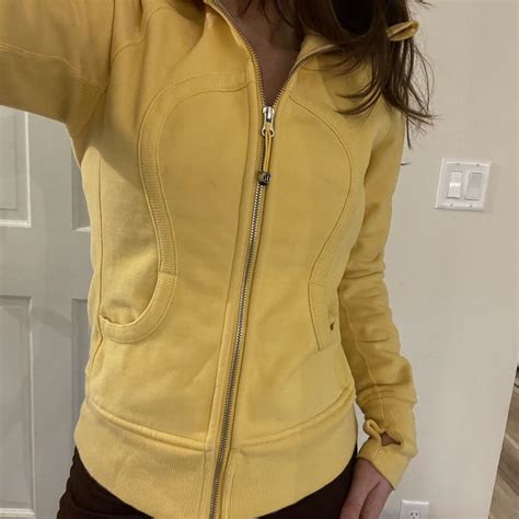 Lululemon scuba hoodie in yellow 💛 Gently worn. Fits... - Depop