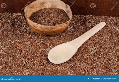 Flax Seeds Linseed. To Prevent Diseases and Control Overweight Stock Image - Image of diet ...