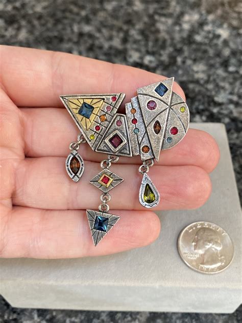 Designer PATRICIA LOCKE Geometric Multicolor Rhinesto… - Gem