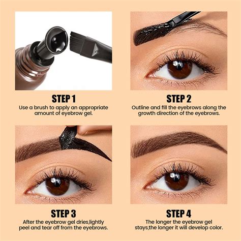 Dye Eyebrow Cream Tear-off Waterproof HANDAIYAN Five-Color Eyebrow ...