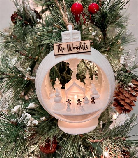 Customizable Winter Wonderland Snow Globe Light-up Ornament - 3D ...
