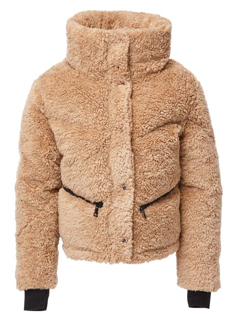 SAM new york GIRLS SHERPA ATHLETE puffer jacket in tan camel | SAM.