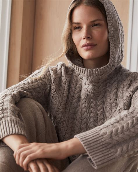Merino Cashmere Cable Knit Hoodie | Haven Well Within