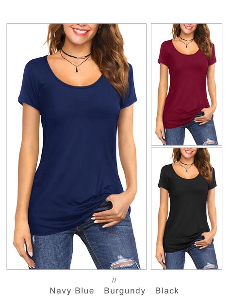 JYLFC Women's 3-Pack Scoop Neck Short Sleeve T-Shirts, XL, Multiple ...
