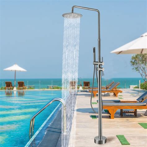 RBROHANT Freestanding Outdoor Shower Nickel, Height Philippines | Ubuy
