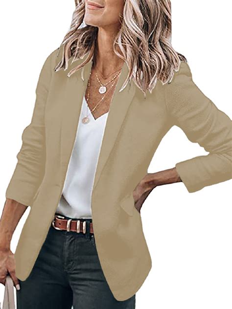 Cindysus Womens Blazer Jackets Open Front Cardigan Long Sleeve Jacket ...