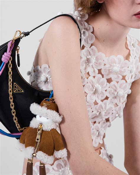 Honey Soft Robot Shearling Bag Charm | PRADA