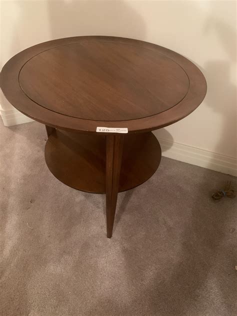 Beautiful Round Wooden Coffee Table w/ Bottom Shelf - Beck Auctions Inc.