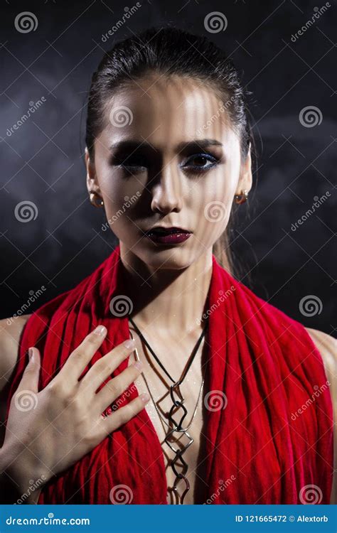 Beautiful Brunette Topless Girl Model, Covering Her Naked Breast Stock Photo - Image of beauty ...