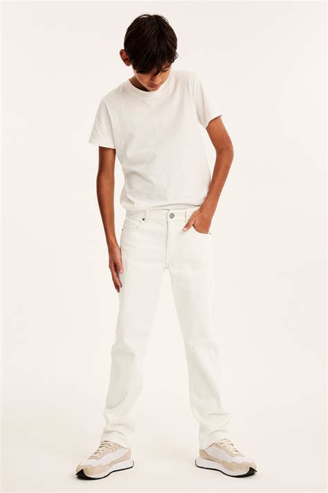 Straight jeans mid waist | Offwhite | Barn | Kappahl