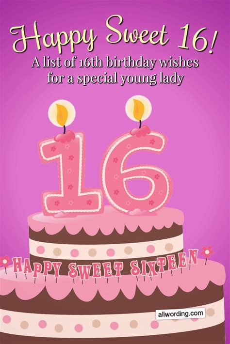 Happy Sweet 16! A List of 16th Birthday Wishes For a Special Young Lady ...