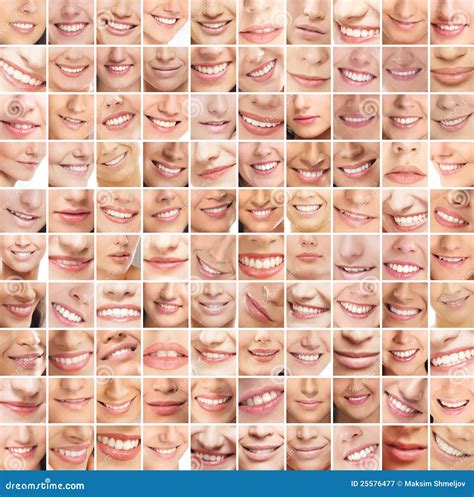 A Huge Collage Of Many Different Female Smiles Stock Image ...