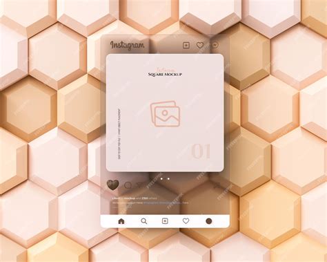 Premium PSD | 3d Instagram interface glass morphism mockup with 3d ...