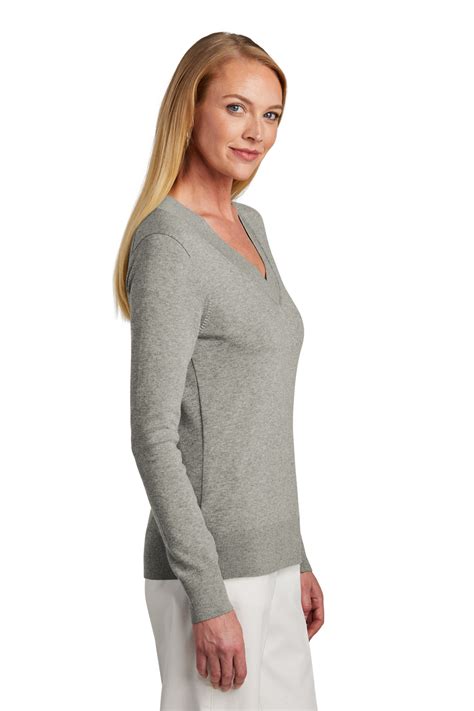 Brooks Brothers Women’s Cotton Stretch V-Neck Sweater | Product | SanMar