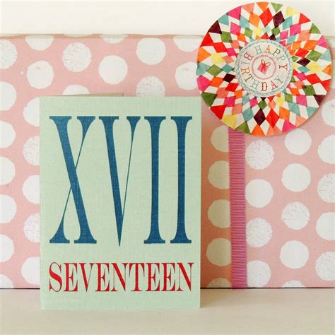 Mini Roman Numerals Seventeen Card By Kali Stileman Publishing ...