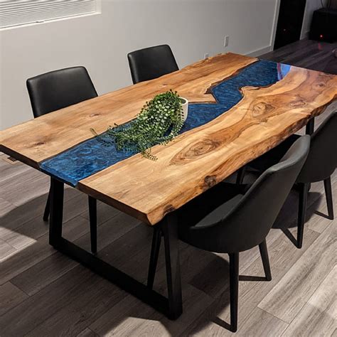 Custom Live Edge Dining Table, Epoxy River Table, Resin Coffee Table ...