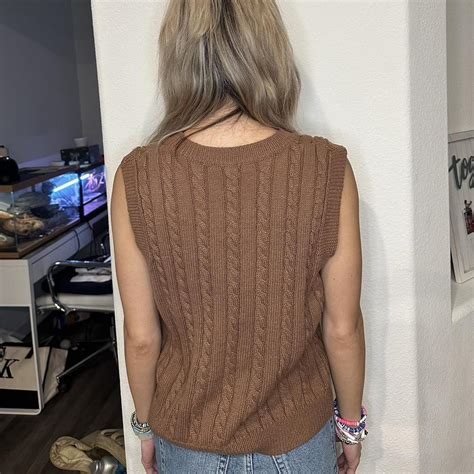 Brown Sweater Vest - Depop