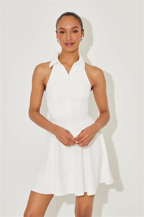 Flowy Collared Mini Dress – Odd Muse