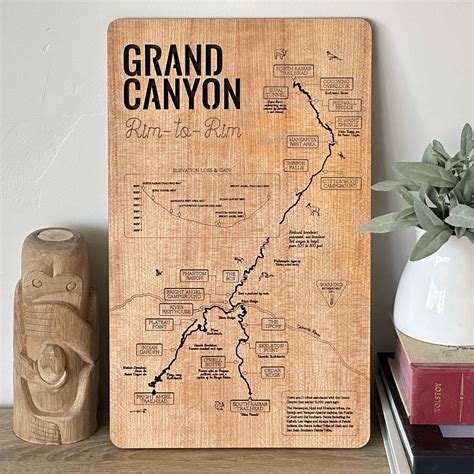 Grand Canyon Rim to Rim Trail Map | Whake Studios