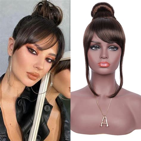 Hair Buns With Bangs