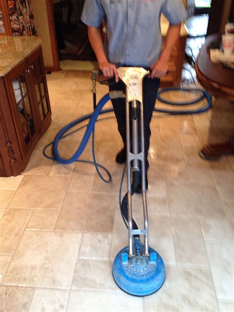 Ryan cleaning a travertine floor. | Clean tile grout, Grout cleaner ...