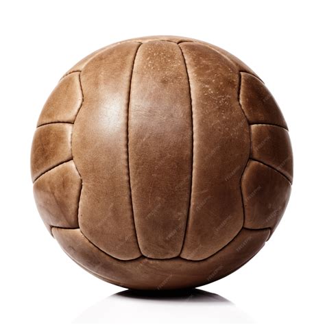 Premium Photo | Leather soccer ball on white