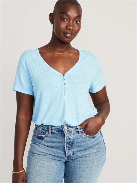 Womens Henley Shirt Linen at Daryl Hudson blog