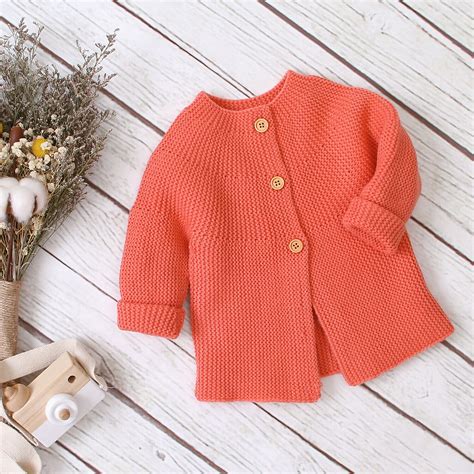 Newborn Baby Boy Girls Loose Knitting Cardigan Swe... - Grandado
