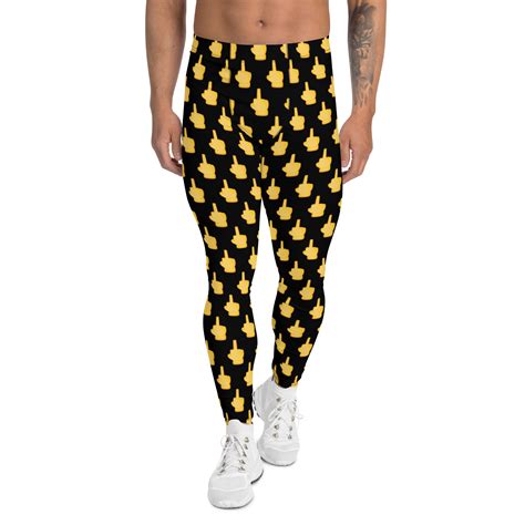 Middle Finger Fuck You Emoji Men’s Leggings - Toddities