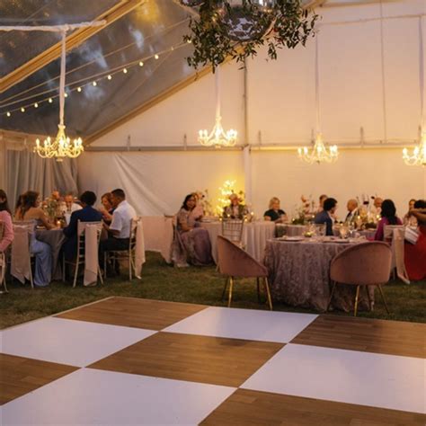 Indoor / Outdoor White and Wood Checkered Dance Floor