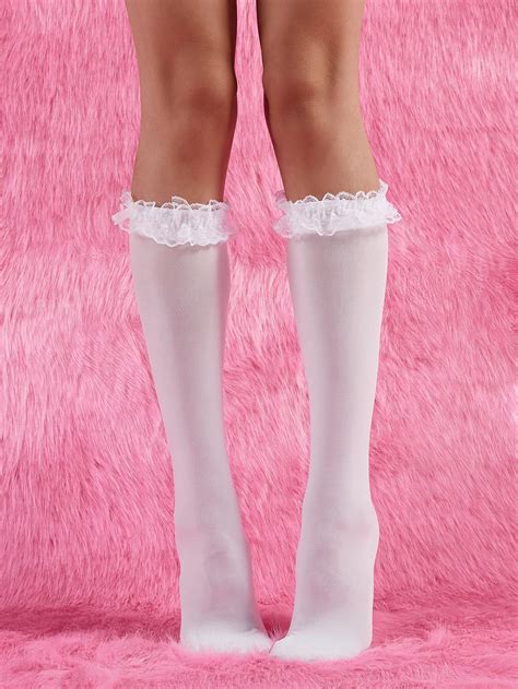 Lace trim over the calf socks – Artofit