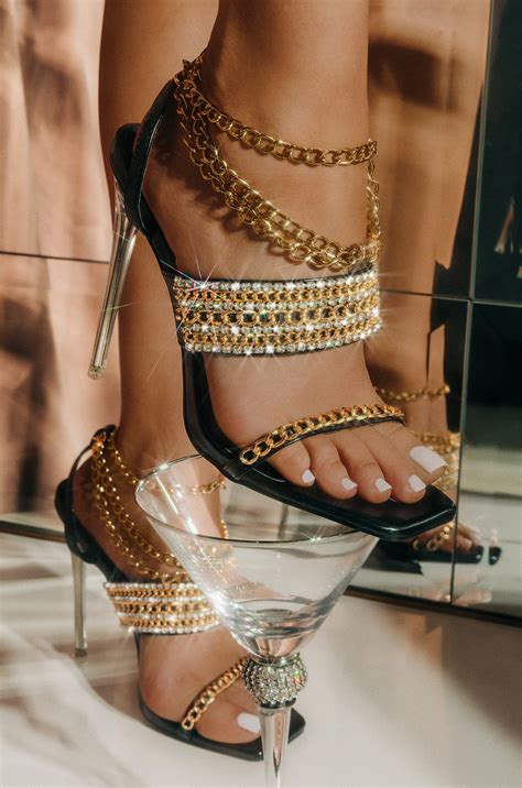 Black And Gold Heels