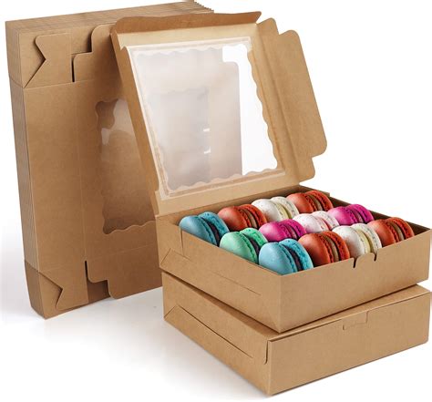 Ksvaye 20 Stück Keksschachtel mit Sichtfenster Kraftpapier Gebäckkarton ...