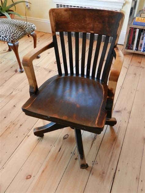 Vintage Wood Desk Chair on Ebay | Rustic office chairs, Wooden office ...