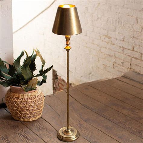 Antique Gold Floor Lamp Basia 3 Light Floor Lamp, Base Color: Gold,