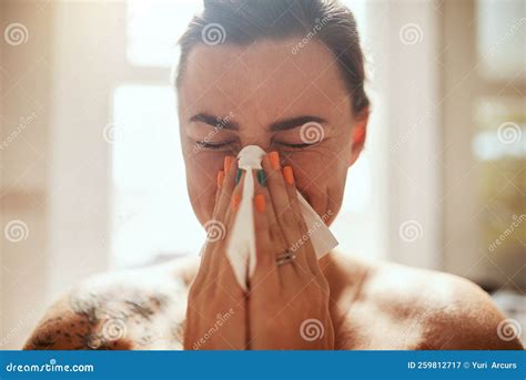 Gotta Keep the Nasal Cavities Clean Too. an Attractive Young Woman ...