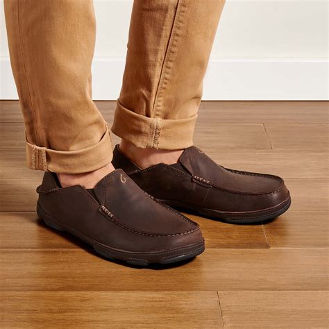 Olukai Moloa Men's Leather Slip On Shoes Online | emergencydentistry.com