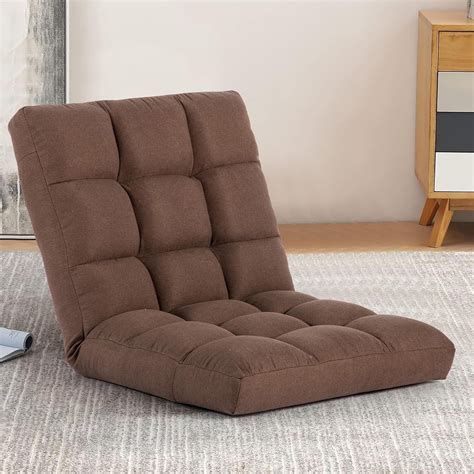 GlimmerGrove Floor Chair with Back Support Folding Chair with 6 ...